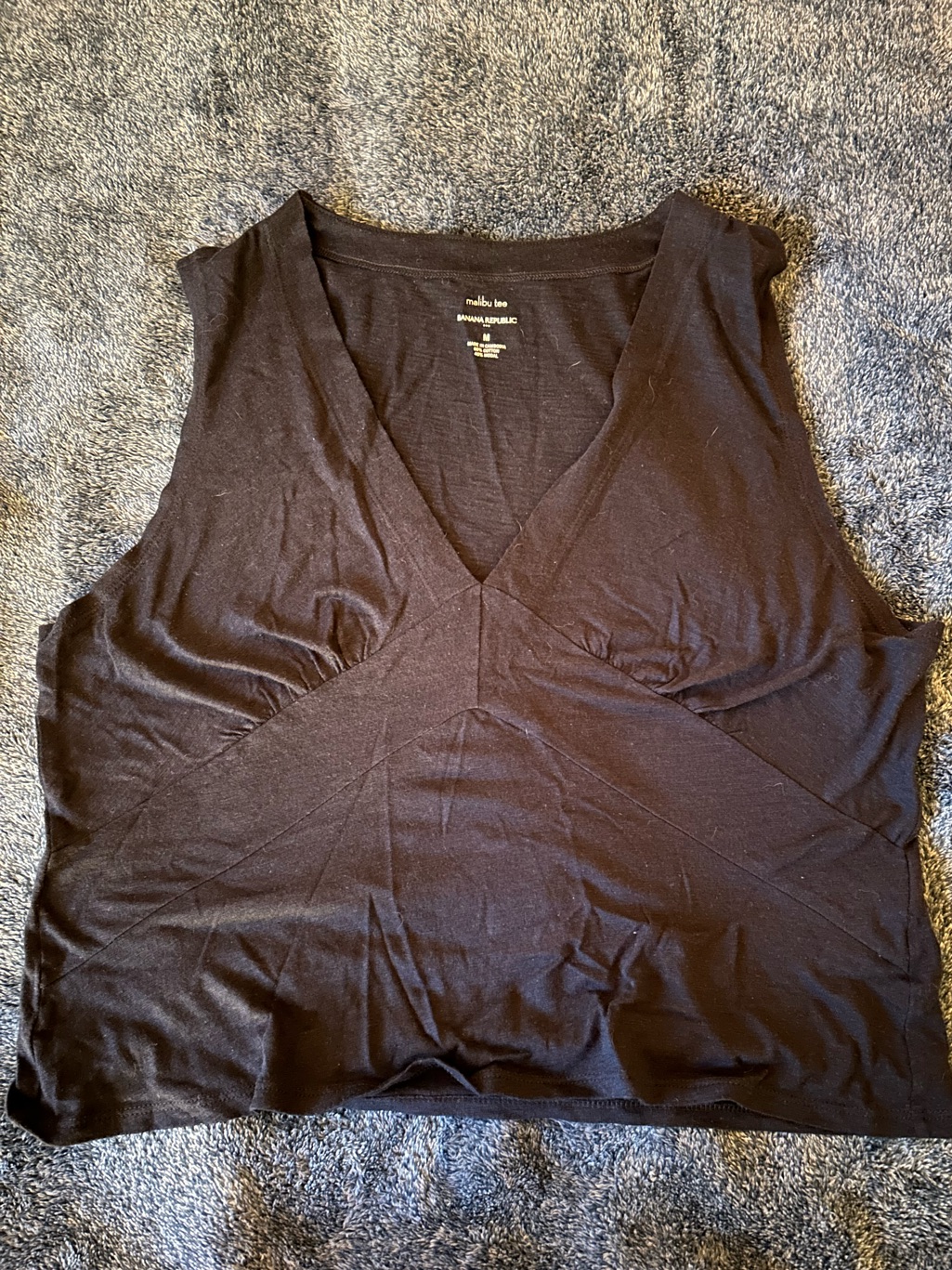 Banana Republic Navy V-Neck Sleeveless Tank